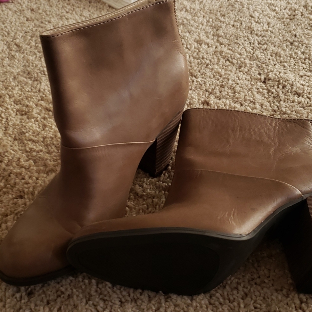 Grey tan booties